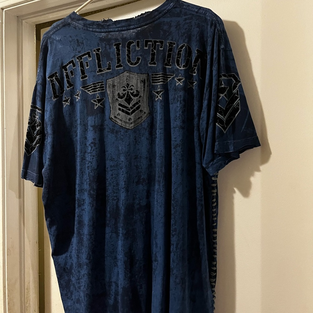 Affliction Men's Navy Graphic Tee